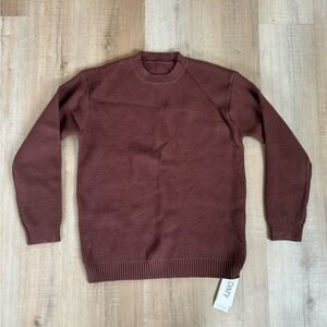 Brown Knit Crewneck Sweater NWT